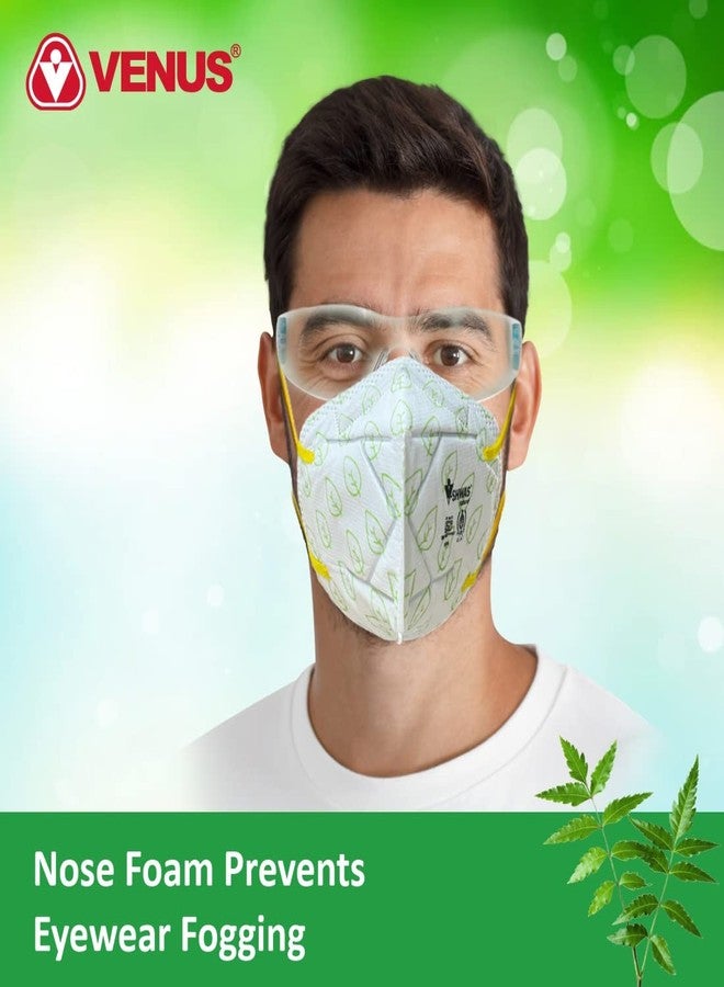 VENUS - V-Shwas - FFP3 Unisex Cotton Face Mask - ISI Certified, Developed with DRDO, Herbal Neem Extracts Aushada Tara Fabric, Natural Cool Breathable Design - Green - Pack of 8 (4 Pairs) - Image 4